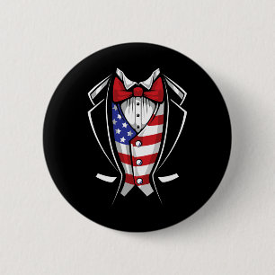 Usa Anzug Smoking patriotisch 4. Juli Flagge Ameri Button