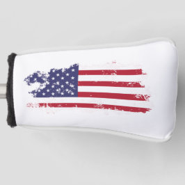 * USA AP16 Golf Patriotic Grunge Flag Putter Cover Golf Headcover