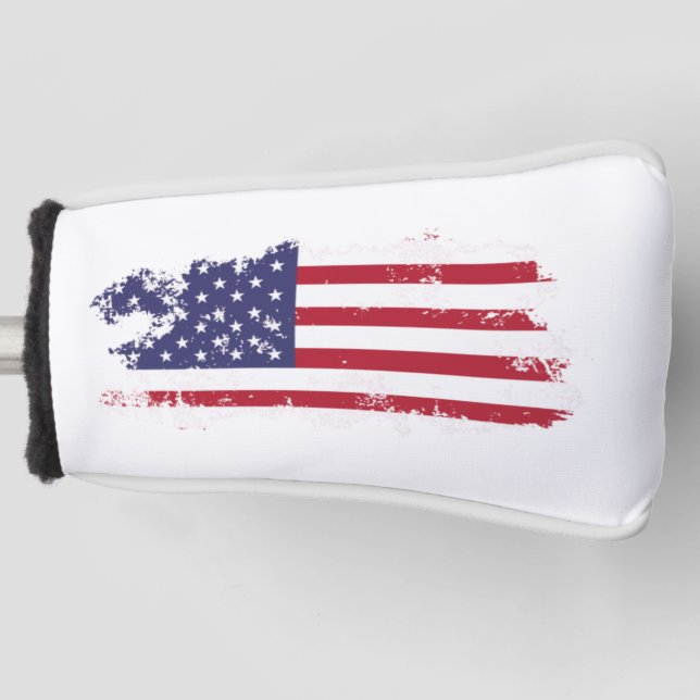 * USA AP16 Golf Patriotic Grunge Flag Putter Cover Headcover (Vorderseite)