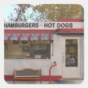 USA, Arizona, Bisbee: Schattiges Dell-Motel, alle Quadratischer Aufkleber