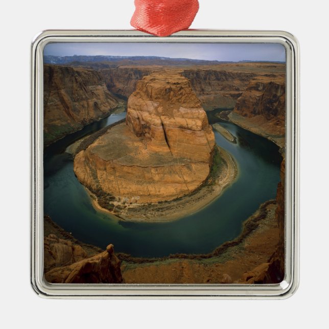 USA, Arizona. Horseshoe-Bend zeigt Erosion durch Silbernes Ornament (Vorne)