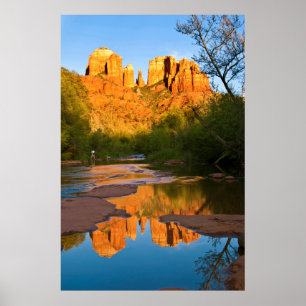 USA, Arizona. Kathedrale Rock bei Sonnenuntergang Poster