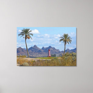 USA, Arizona, Lake Havasu City. Leuchtturm daneben Leinwanddruck