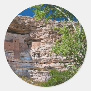 USA, Arizona. Montezuma-Schloss, Die Ruinen Runder Aufkleber