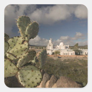 USA, Arizona, Tucson: Mission San Xavier del Bac 2 Quadratischer Aufkleber