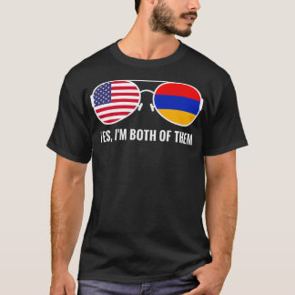 USA Armenien Flaggensonnenbrille Armenische Amerik T-Shirt