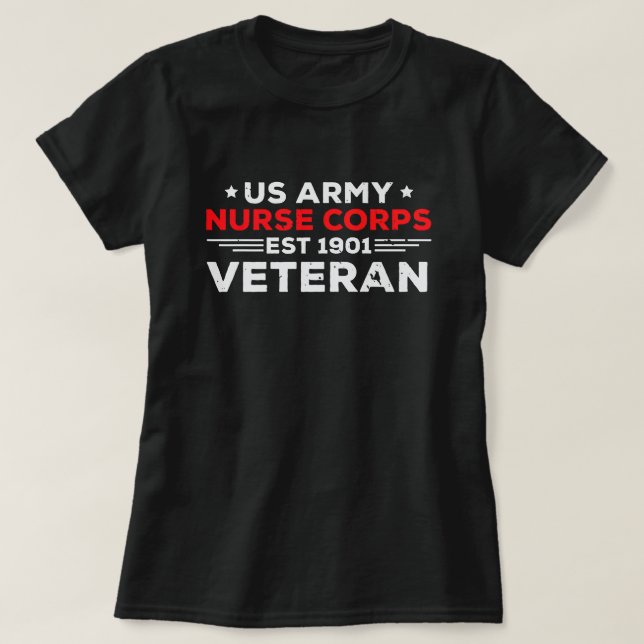 USA Army Nurse Corps Veteran Patriotic T-Shirt (Design vorne)