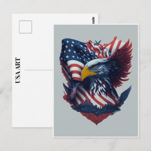USA Art Adler Rot Weiß Blau Freiheit Patriotismus Postkarte