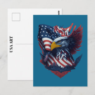 USA Art Adler Rot Weiß Blau Patriotismus Freiheit Postkarte