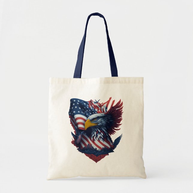 USA Art Eagle Freedom Patriotism Red White Blue Tragetasche (Vorne)