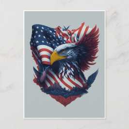 USA Art Eagle Red White Freedom Patriotism Postkarte