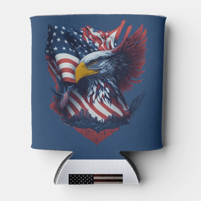 USA Art Freedom Patriotism Eagle Red White Blue Dosenkühler (Vorderseite)