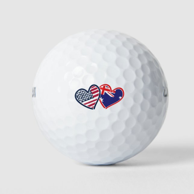 USA Australien Liebe Golfball (Vorderseite)