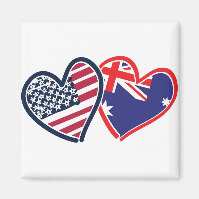 USA Australien Liebe Magnet (Vorne)
