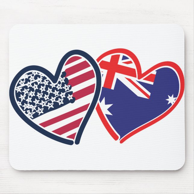 USA Australien Liebe Mousepad (Vorne)