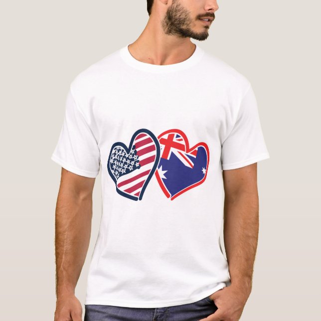 USA Australien Liebe T-Shirt (Vorderseite)