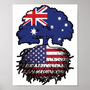 USA - Australisches Treots-Flag Poster