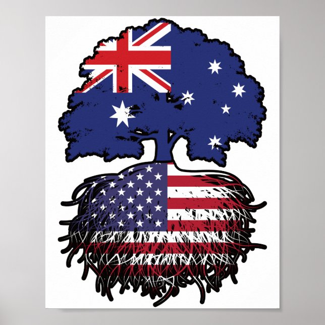 USA - Australisches Treots-Flag Poster (Vorne)