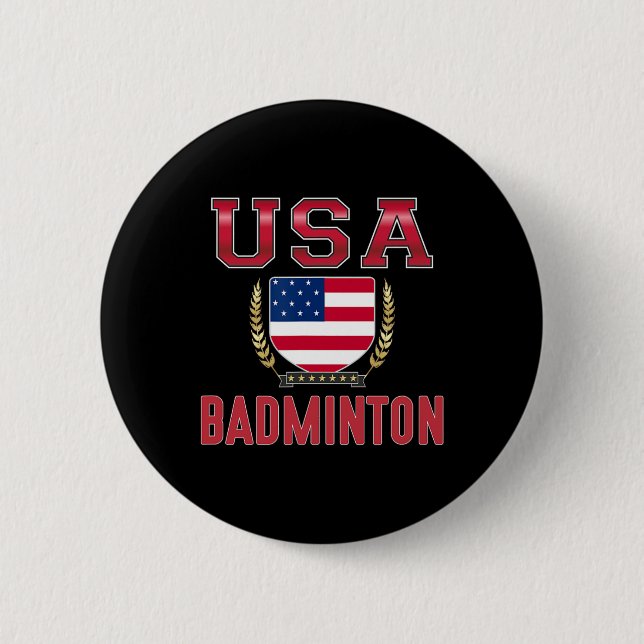Usa Badminton - Button (Vorderseite)