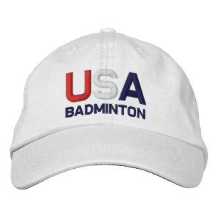 USA Badminton Olympia bestickt mit Weißhut Bestickte Baseballkappe