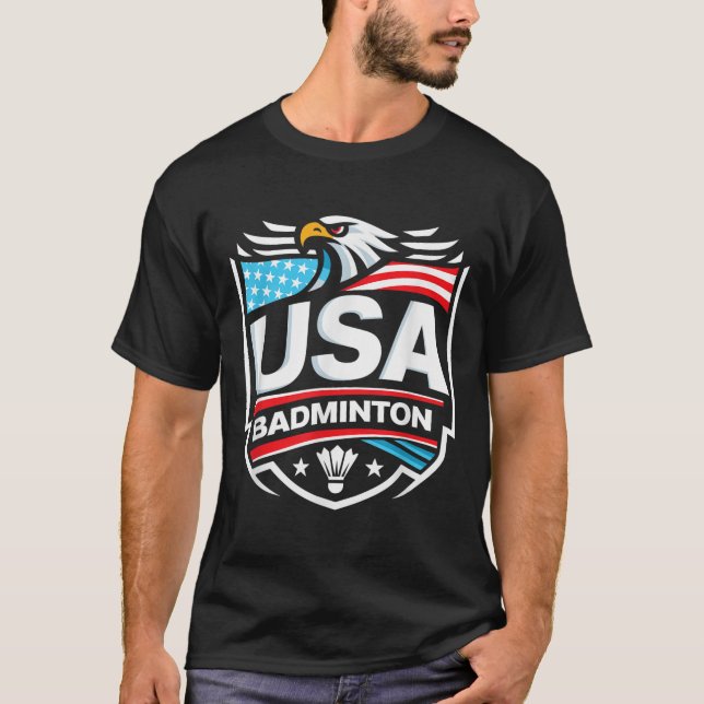 Usa Badminton  T-Shirt (Vorderseite)