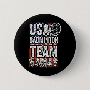 USA Badminton-Team Amerikanische Flagge Lustiges B Button