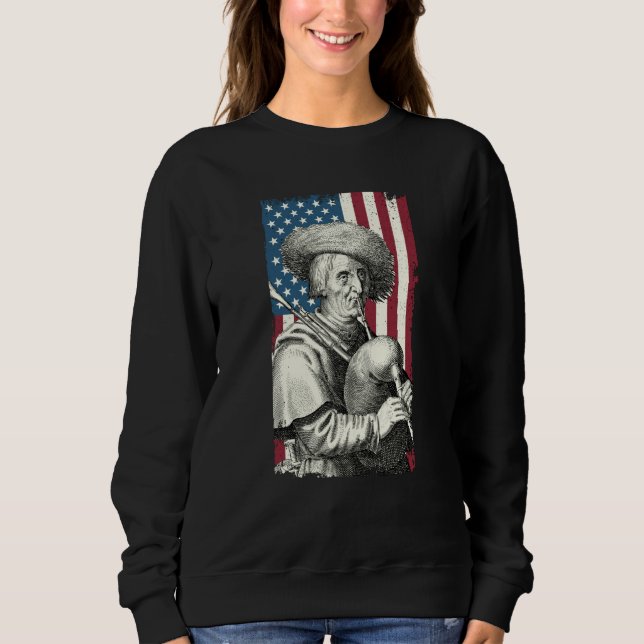 USA Bagpipes Player American Flag Piperist Sweatshirt (Vorderseite)