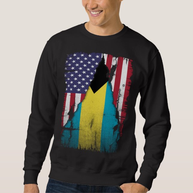 USA Bahamas Flag Distressed Bahamian Pride Sweatshirt (Vorderseite)