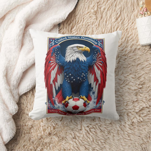 USA Bald Eagle Emblem American Flag Soccer Gift Kissen (Decke)