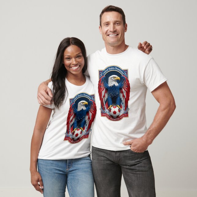 USA Bald Eagle Emblem American Flag Soccer Gift T-Shirt (Unisex)