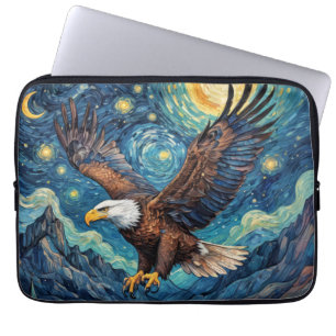 USA Bald Eagle im Stil von Starry Night Van Gogh Laptopschutzhülle