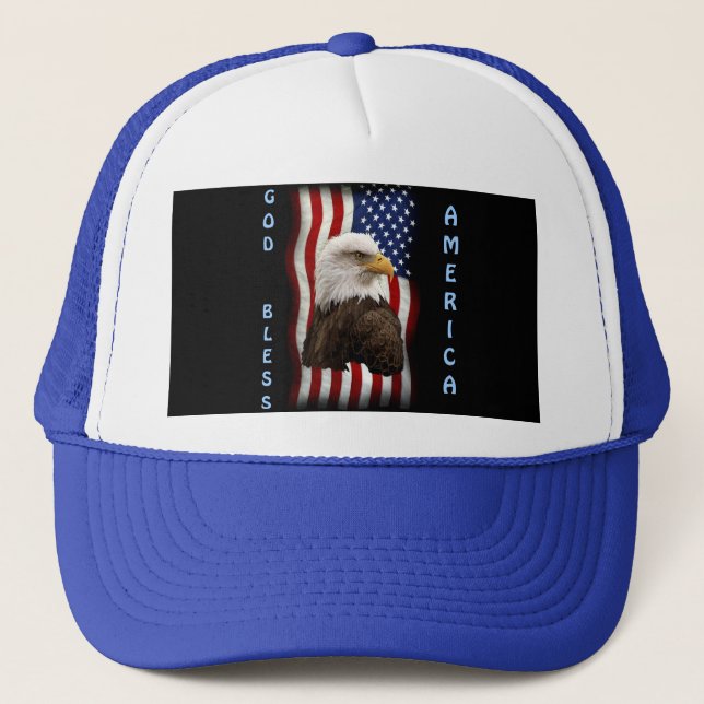 USA Bald Eagle & US Flag USA FOREVER Hat Truckerkappe (Vorderseite)