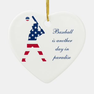 USA Baseball-Spieler amerikanische Flagge Keramik Ornament