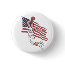 USA Basketball Slam Dunk American Flag Color Art