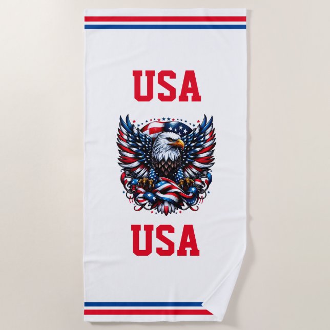 USA Beach Tower Strandtuch (Vorderseite)