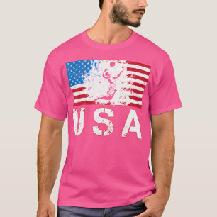 Usa Beach Volleyball Team American Flag UB Beach V T-Shirt