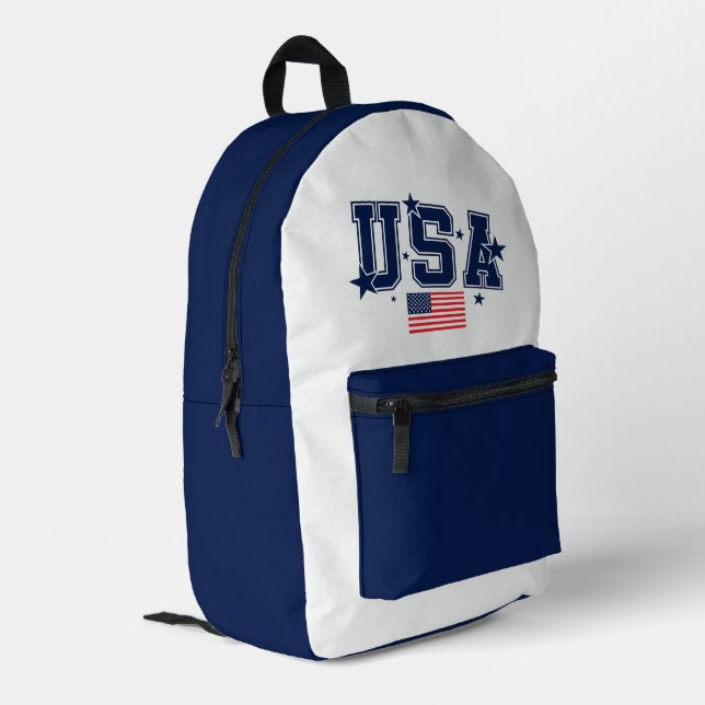USA BEDRUCKTER RUCKSACK (Rückseitige Ecke links)