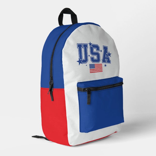 USA BEDRUCKTER RUCKSACK (Rückseitige Ecke links)