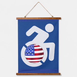 USA behindert Wandteppich Mit Holzrahmen