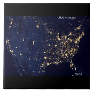 USA bei Nacht, NASA-Image Fliese