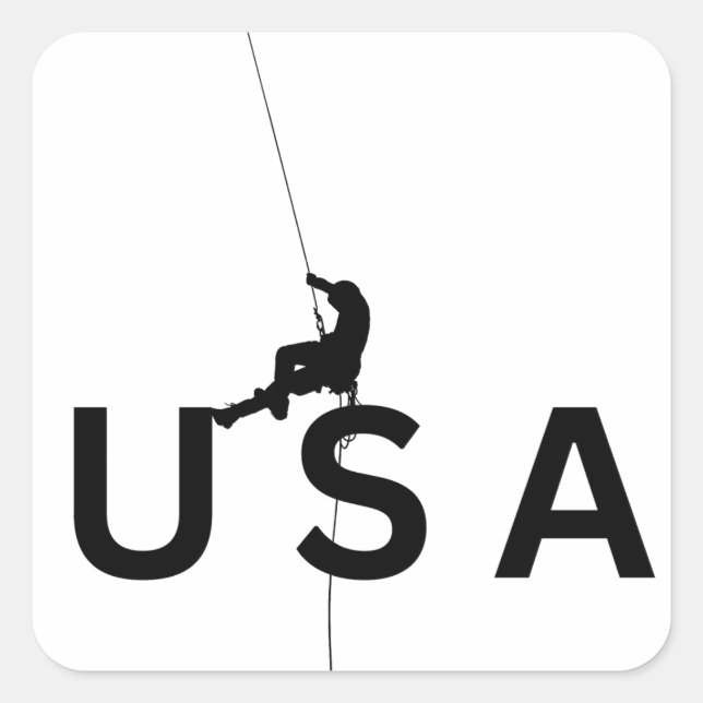 USA Bergsteigen Quadratischer Aufkleber (Vorderseite)