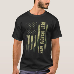 USA Bester Großvater je amerikanischer Fahne Camou T-Shirt