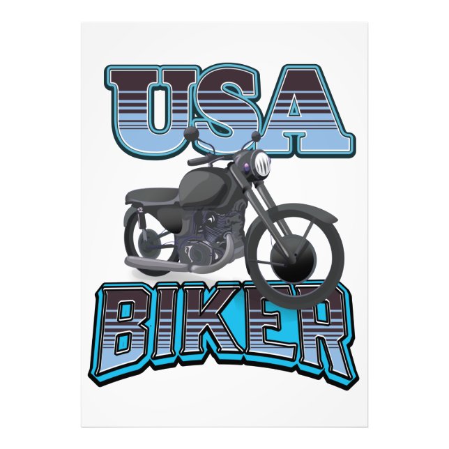 USA Biker Logo Fotodruck (Vorne)
