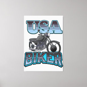 USA Biker Logo Leinwanddruck