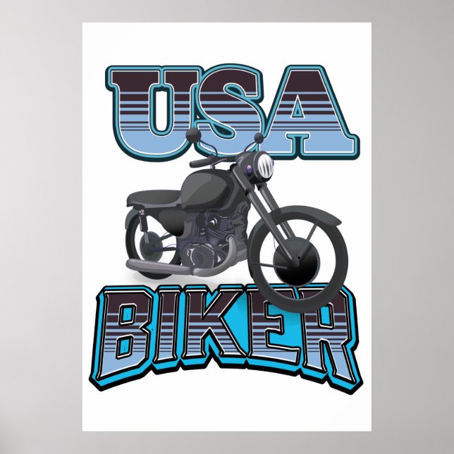USA Biker Logo Poster (Vorne)