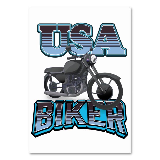 USA Biker Logo Tischnummer (Vorderseite)