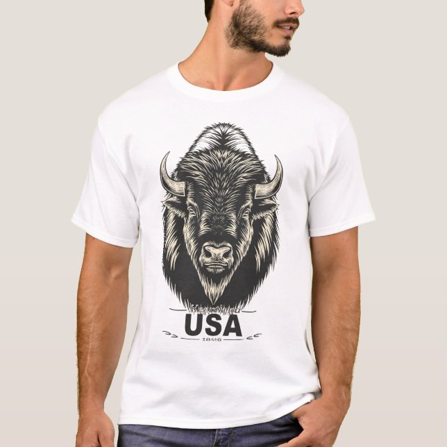 USA Bison T-Shirt (Vorderseite)