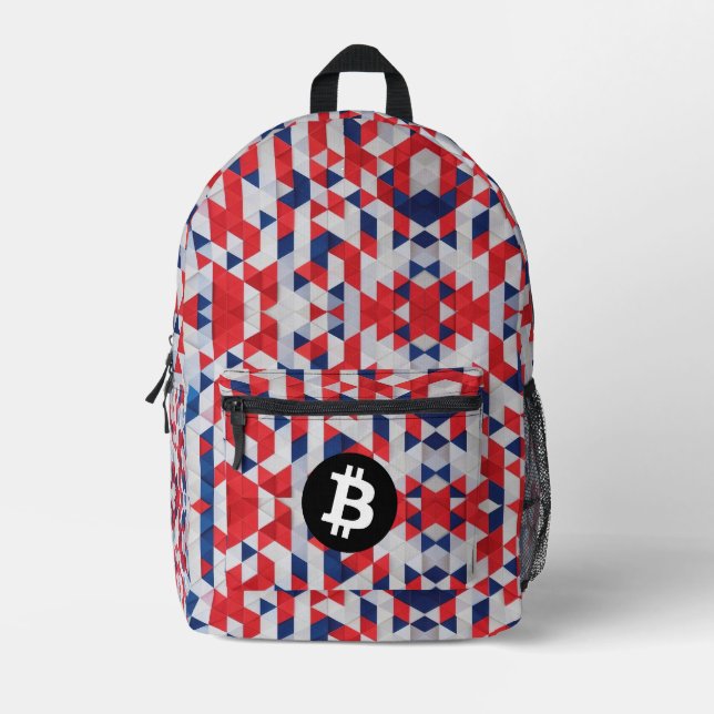 USA Bitcoin Pattern Bedruckter Rucksack (Vorderseite)