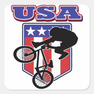 USA BMX QUADRATISCHER AUFKLEBER