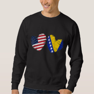 USA Bosnien und Herzegowina Flaggenstaat Herzlich Sweatshirt